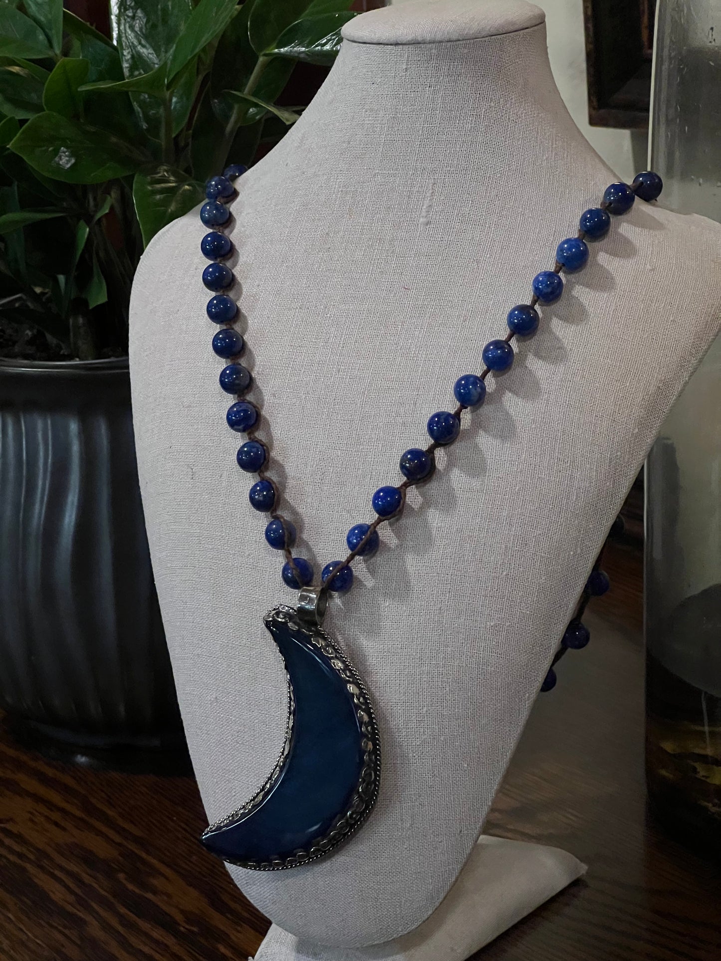Lapis Moon Necklace 1490