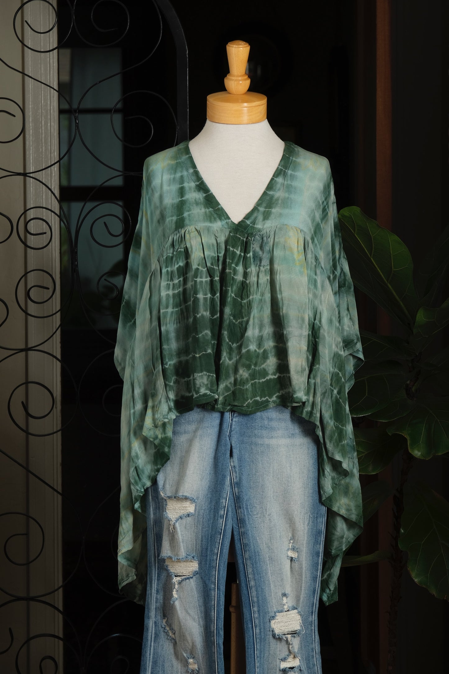 Gold Dust Crop Top in Lily Tie Dye