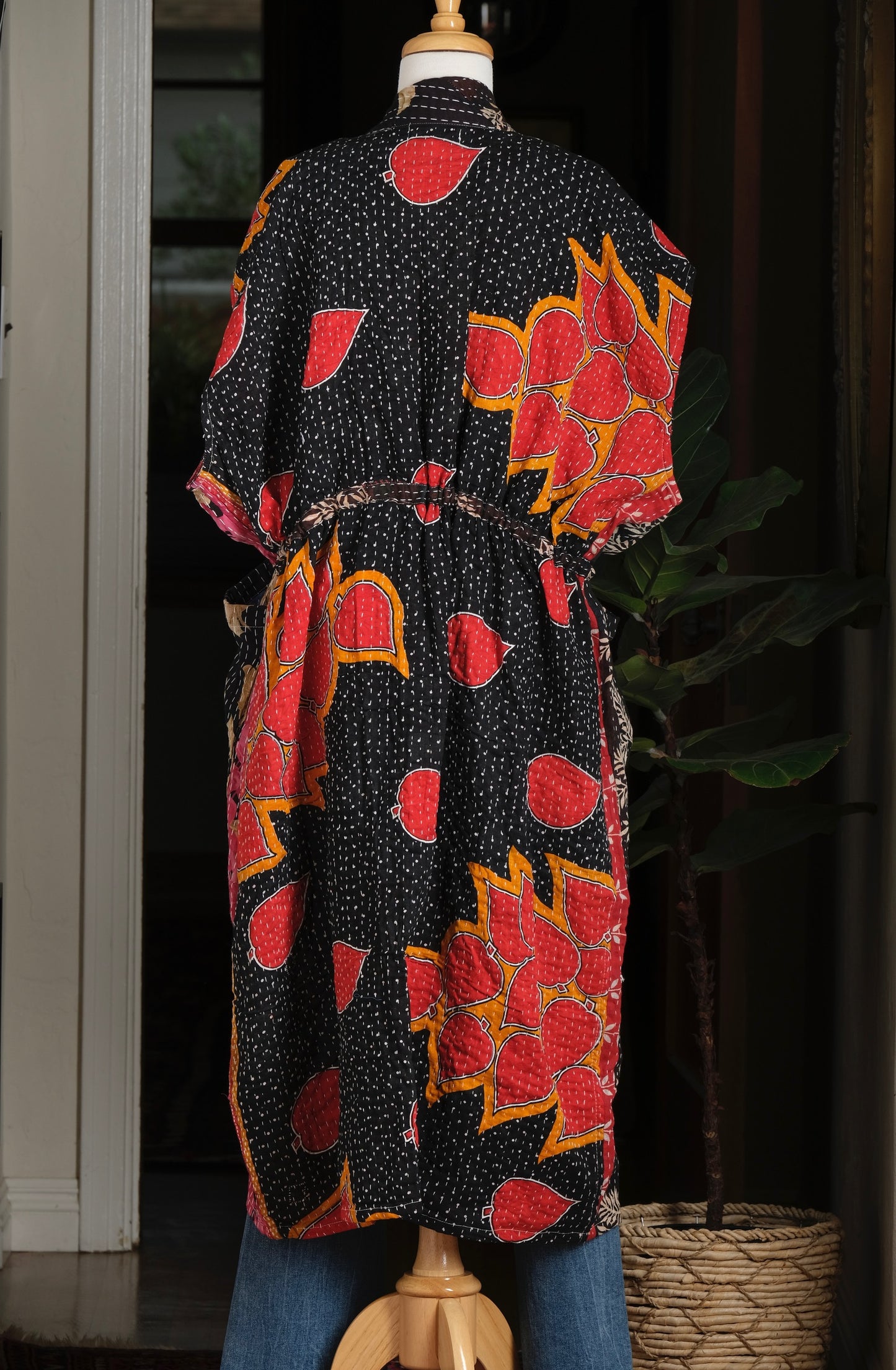 Drawstring Vest in Japanese Leaf