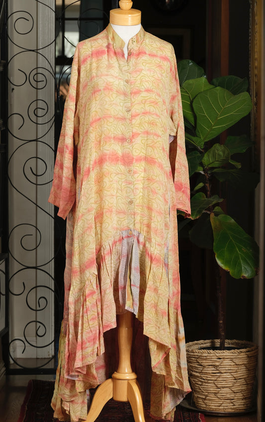 Lotus Duster Dress in Coral Swirl