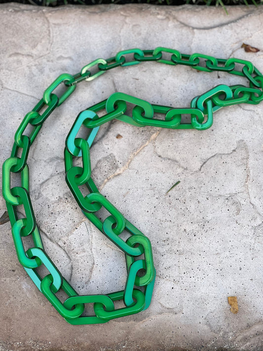 Chain Link Necklace in Emerald