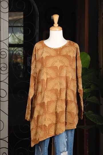 Flocked Swan T-Shirt Long Sleeve in Acorn
