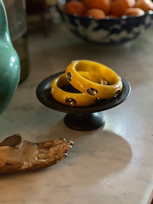 Chloe Bangle Bracelet in bejeweled yellow Resin