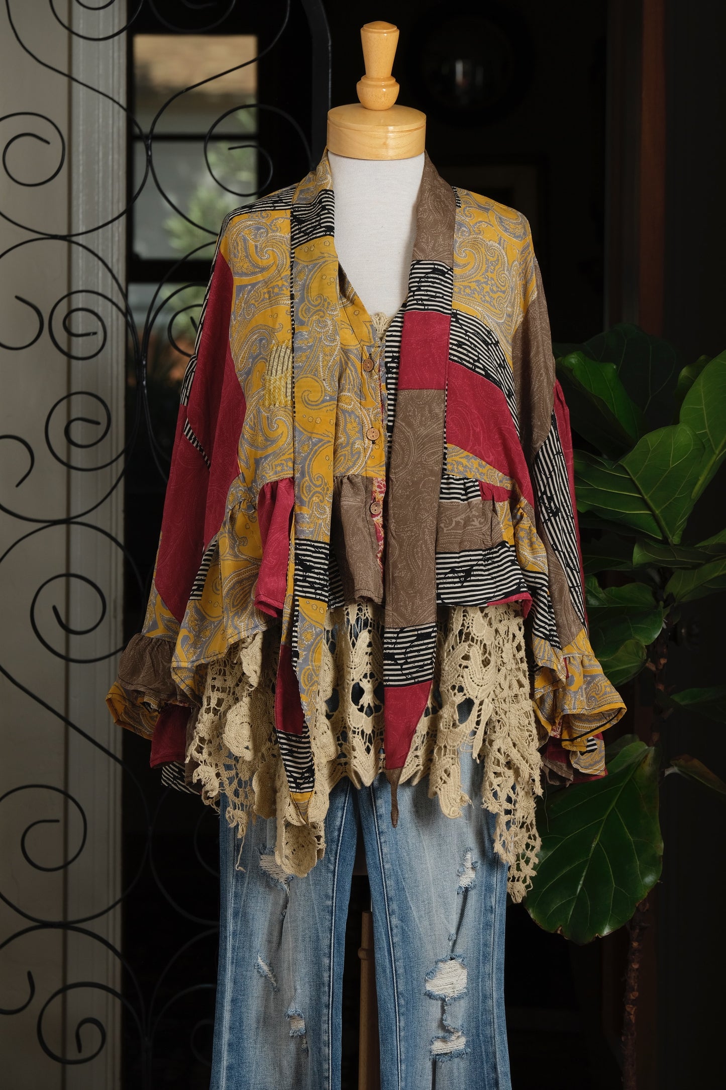 Ruffled Gypsy Top in Pirates Gold