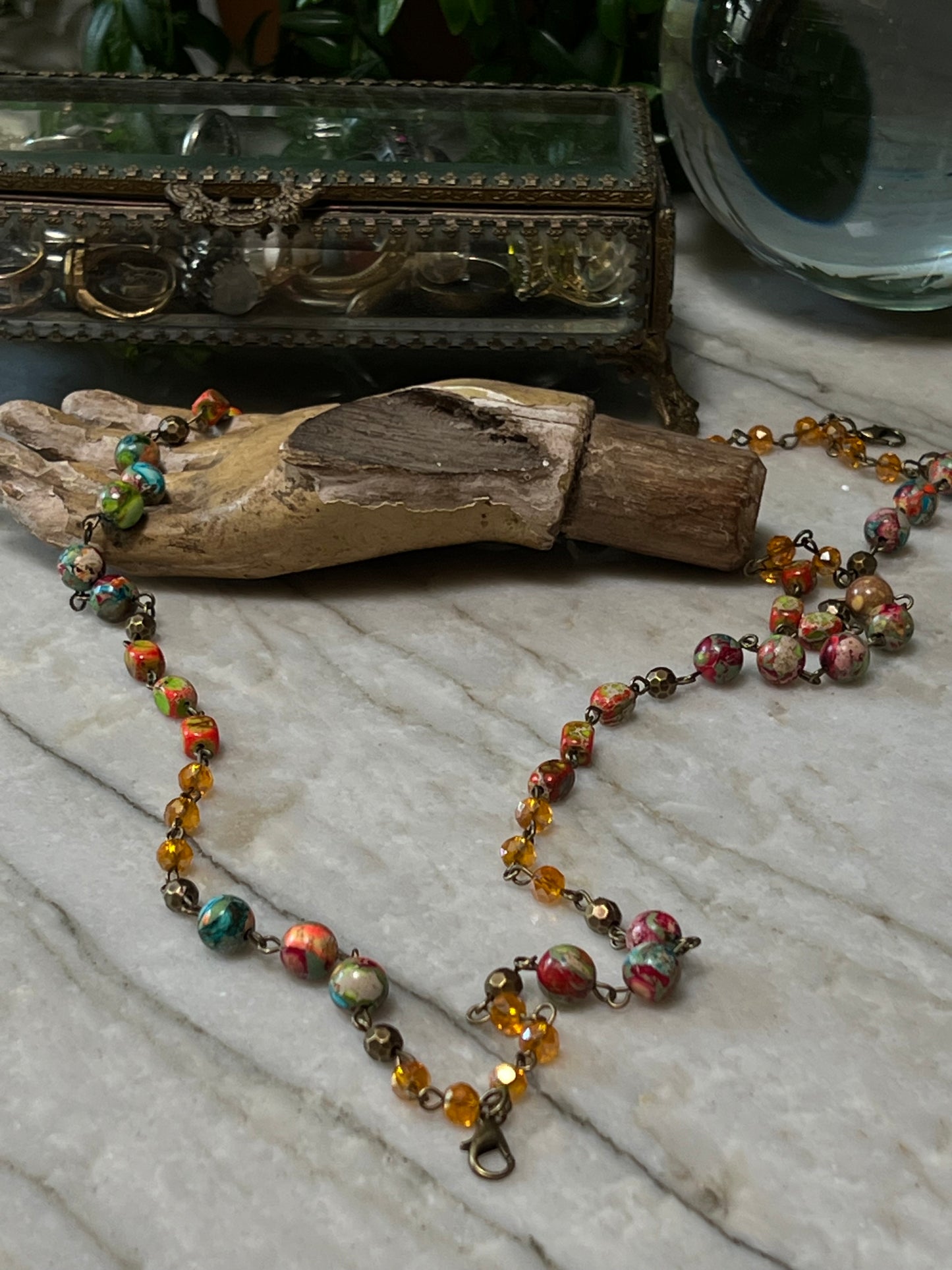Petite multicolor layering necklace