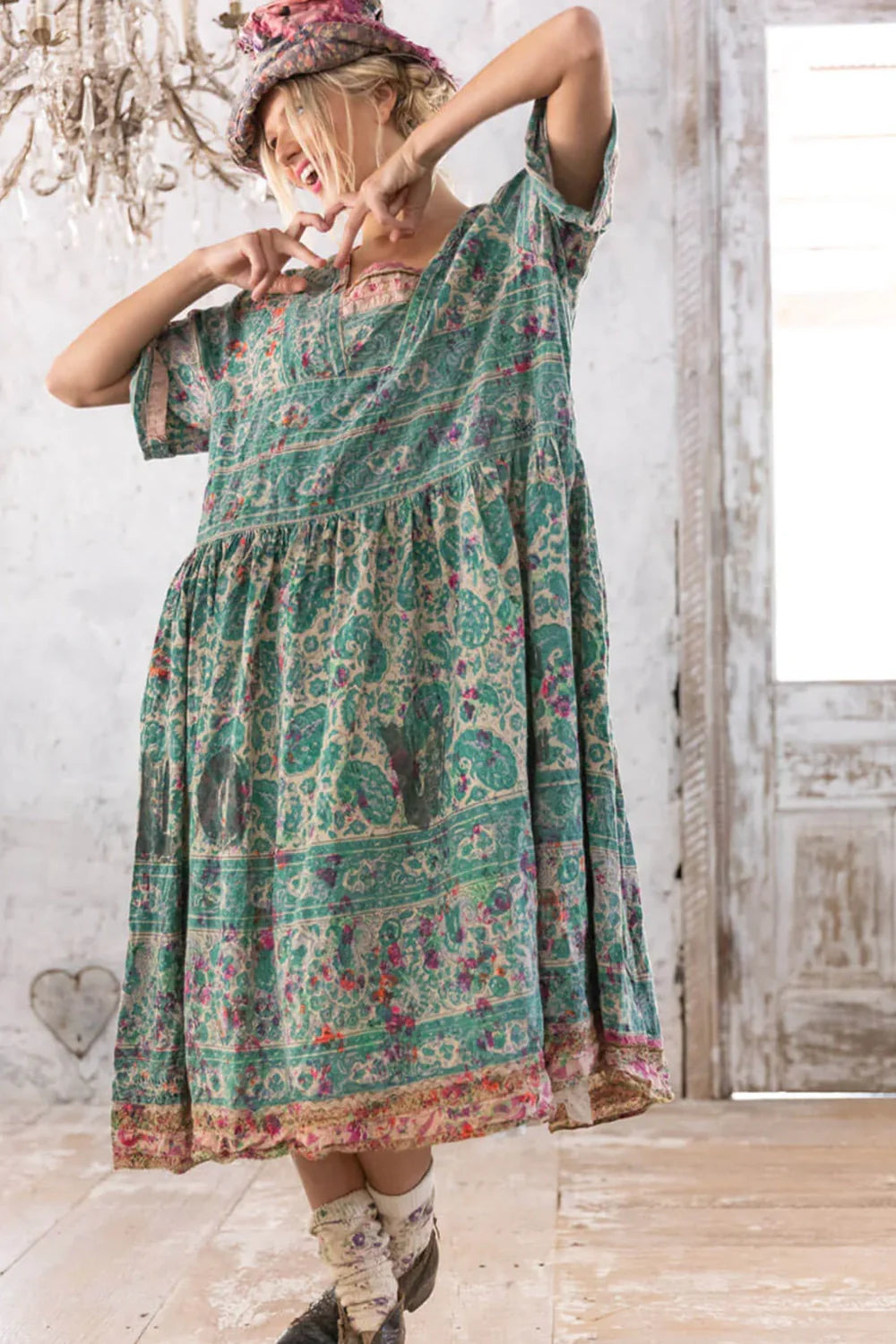 Blockprint Taigi Dress in Demi 1111 by MP