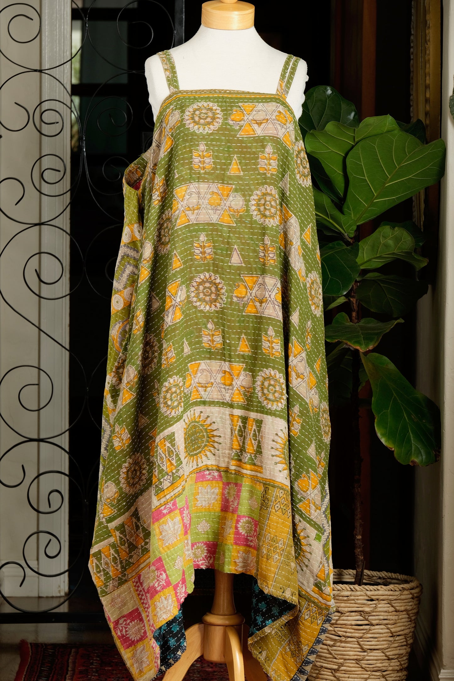 Kantha Maxi Dress in Golden Arrow