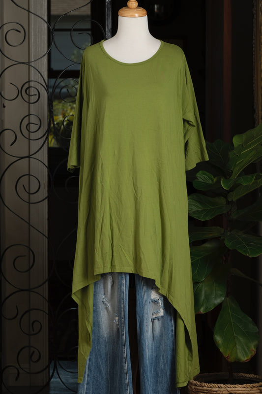 High Low Dress in Chartreuse