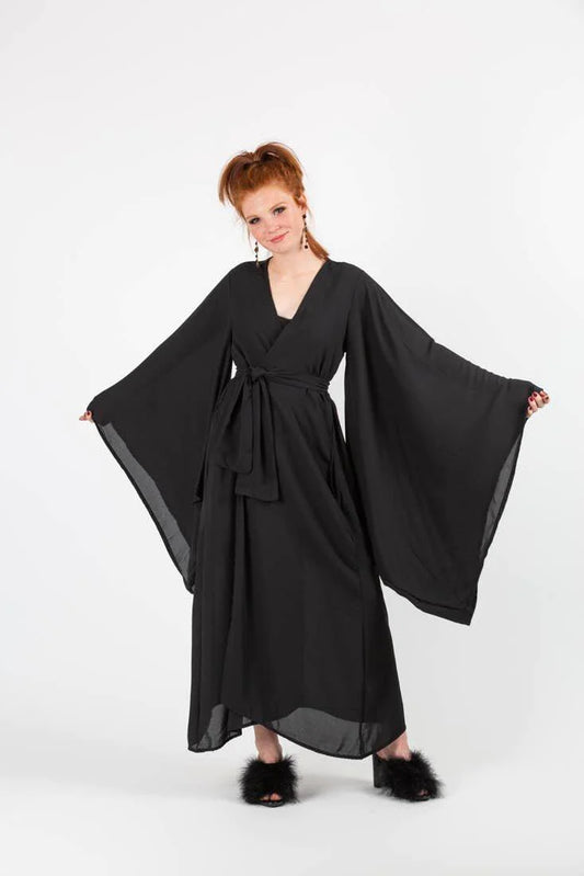 Black Solid Kimono by Jennafer Grace