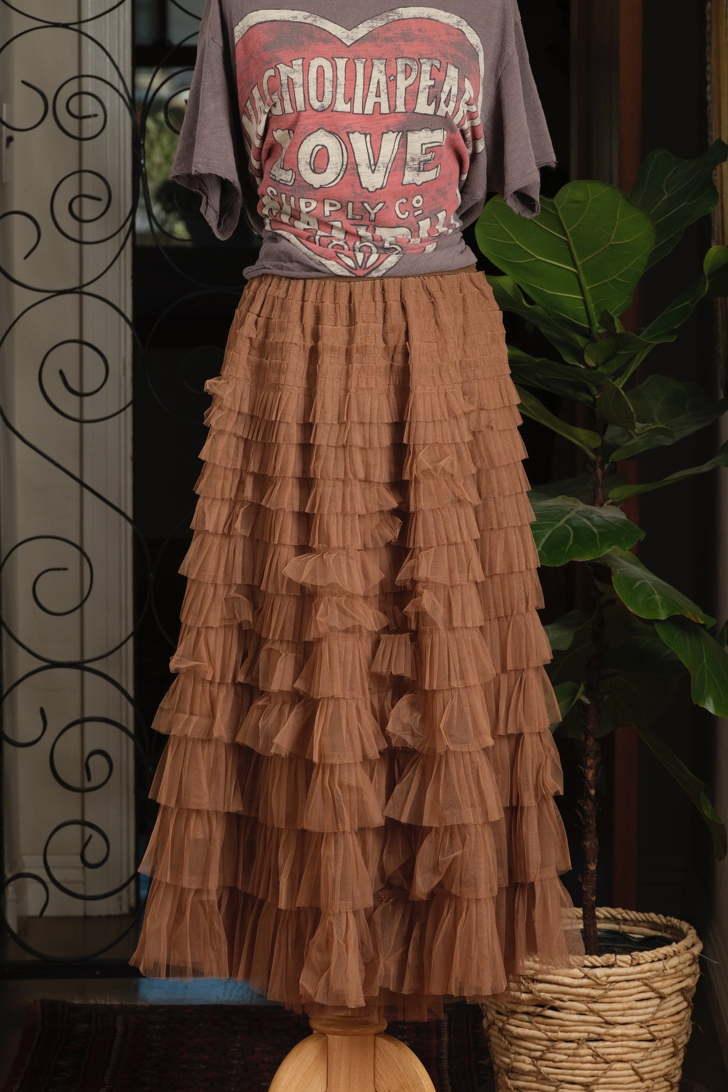 Tulle Skirt in Coco Brown