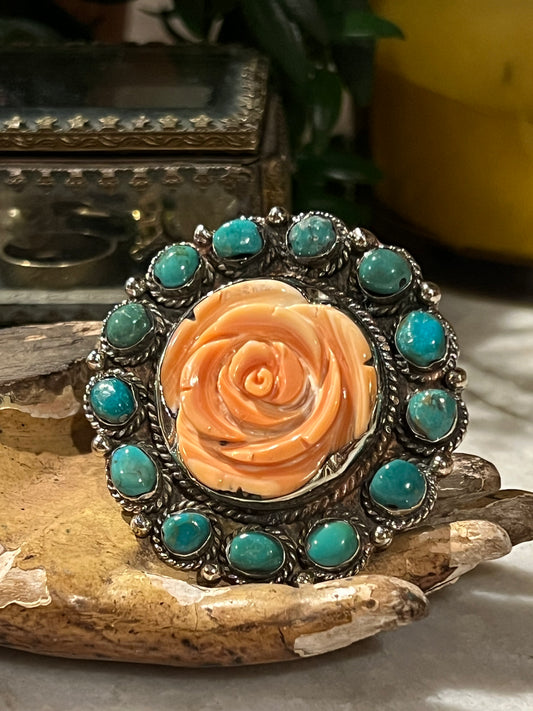 Coral Rose Ring 1662