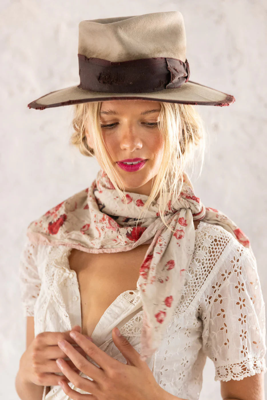 Floral Bandana Scarf 124 in Des Rosiers