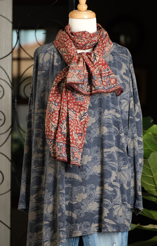 Isadora Scarf in Brick Flower
