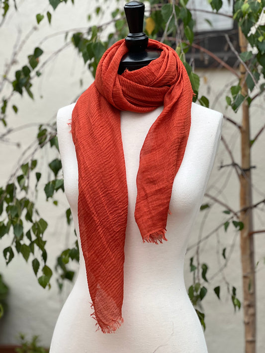 Gauze Scarf in Burnt Orange