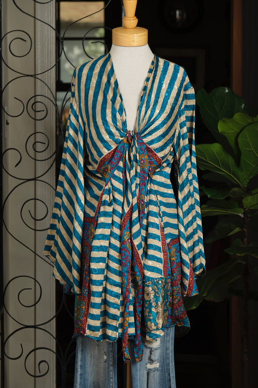 Tie Duster in Turq Pirate Stripe