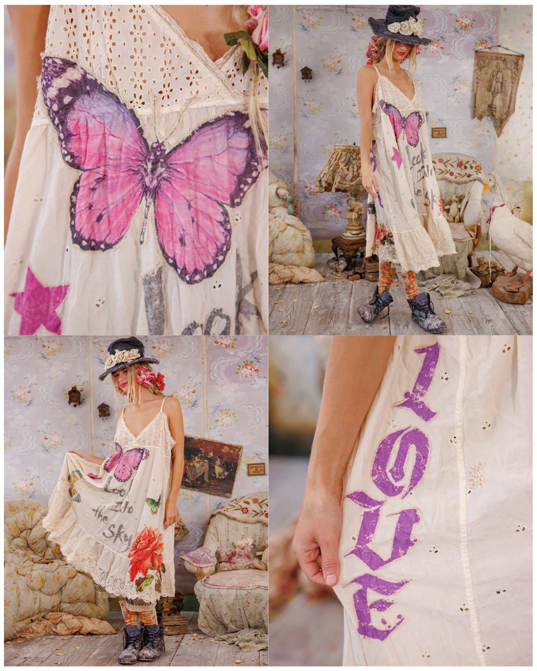 Eyelet Avril Tank Dress 1218 in Moonlight by Magnolia Pearl