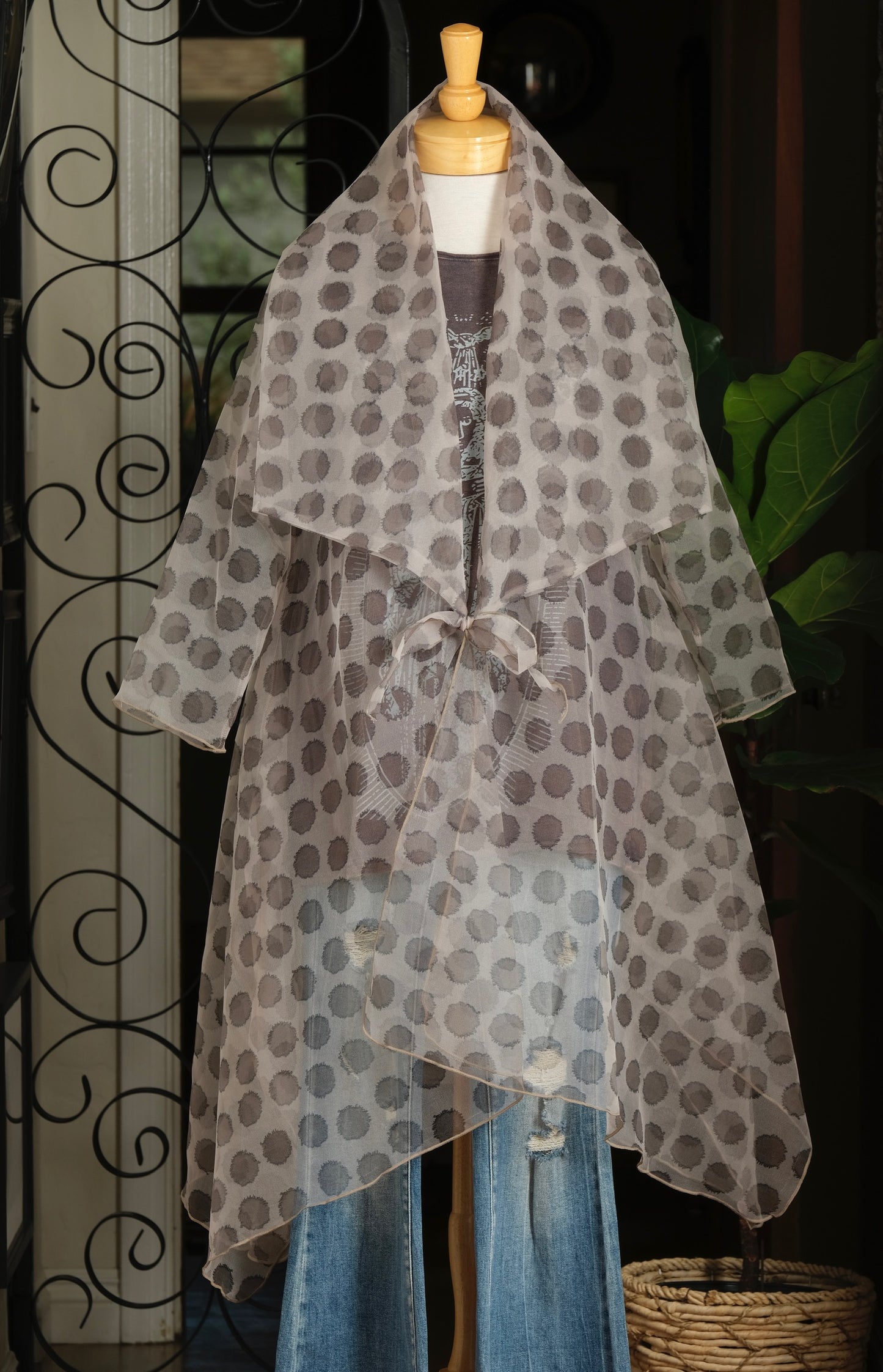 Dream Coat in Taupe Dot