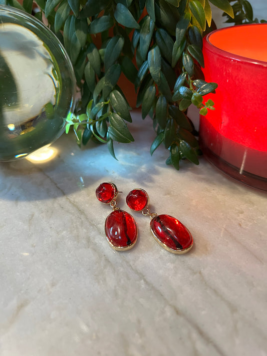 Red Holiday Earring