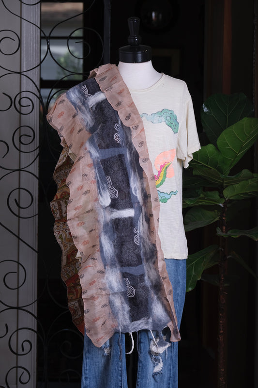 Lotus Scarf in Rusted Bird