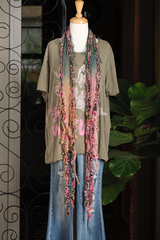 Siren Scarf in Pink Jade Apricot
