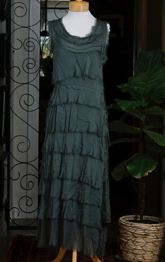 Zelda Dress in Cargo Green