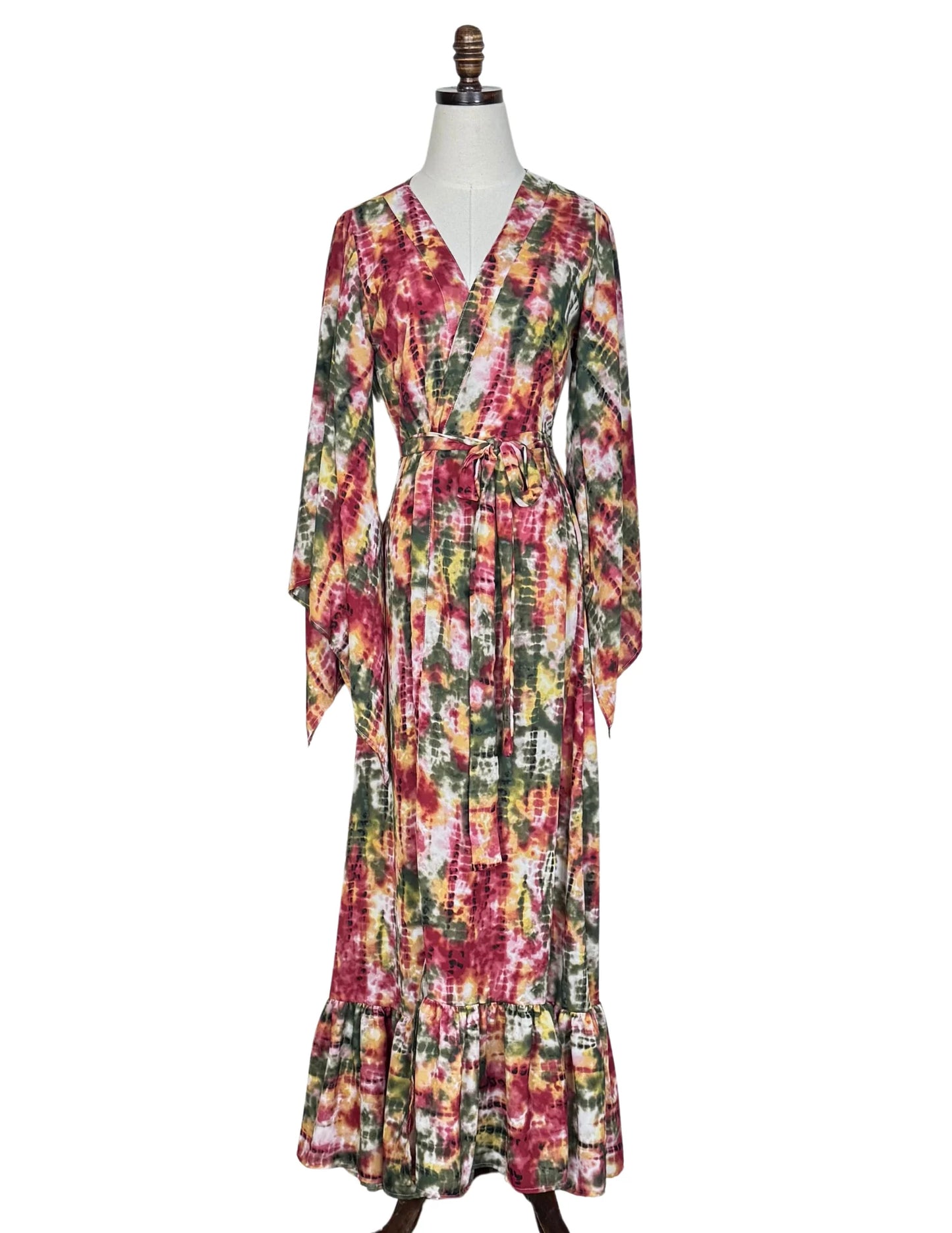 Janys Scarf Sleeve Kimono In Summer Moss by JGrace