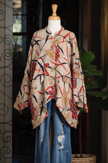 Dylan Top in Red Chrysanthemum