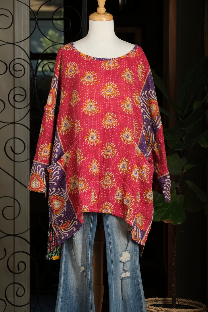 Kantha Dream Pullover in Sacred Sweetheart