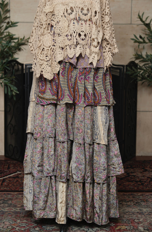 Moon Magic Maxi Skirt in Muted Paisley