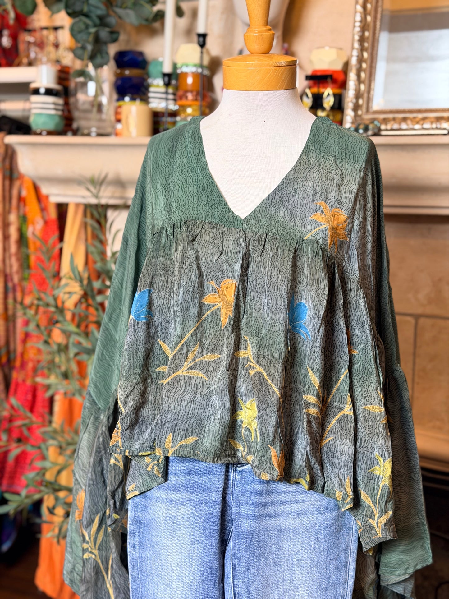 Gold Dust Crop Top in Woodland Flower