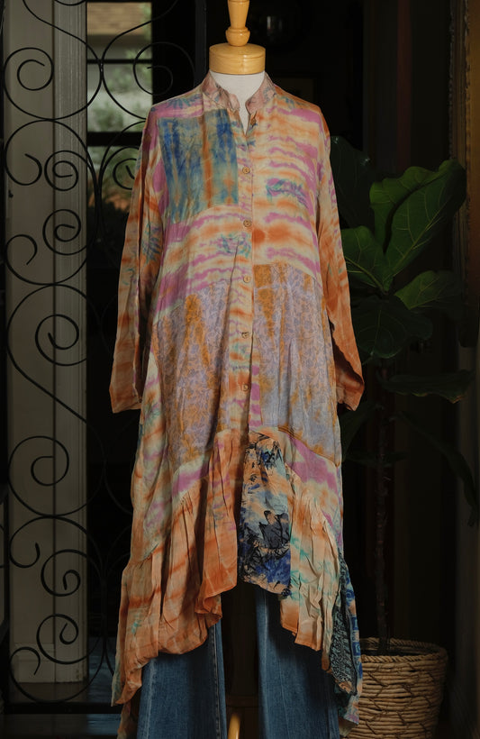 Lotus Duster Dress in Peach Vibes