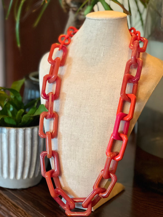 Ombre Coral Chain Necklace