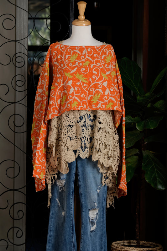 Crop Top in Golden Lotus