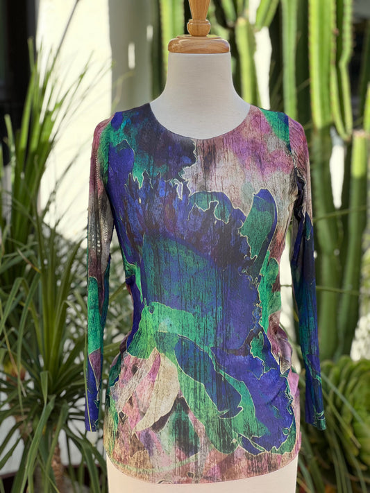 Nude Mesh T in Abstract Iris