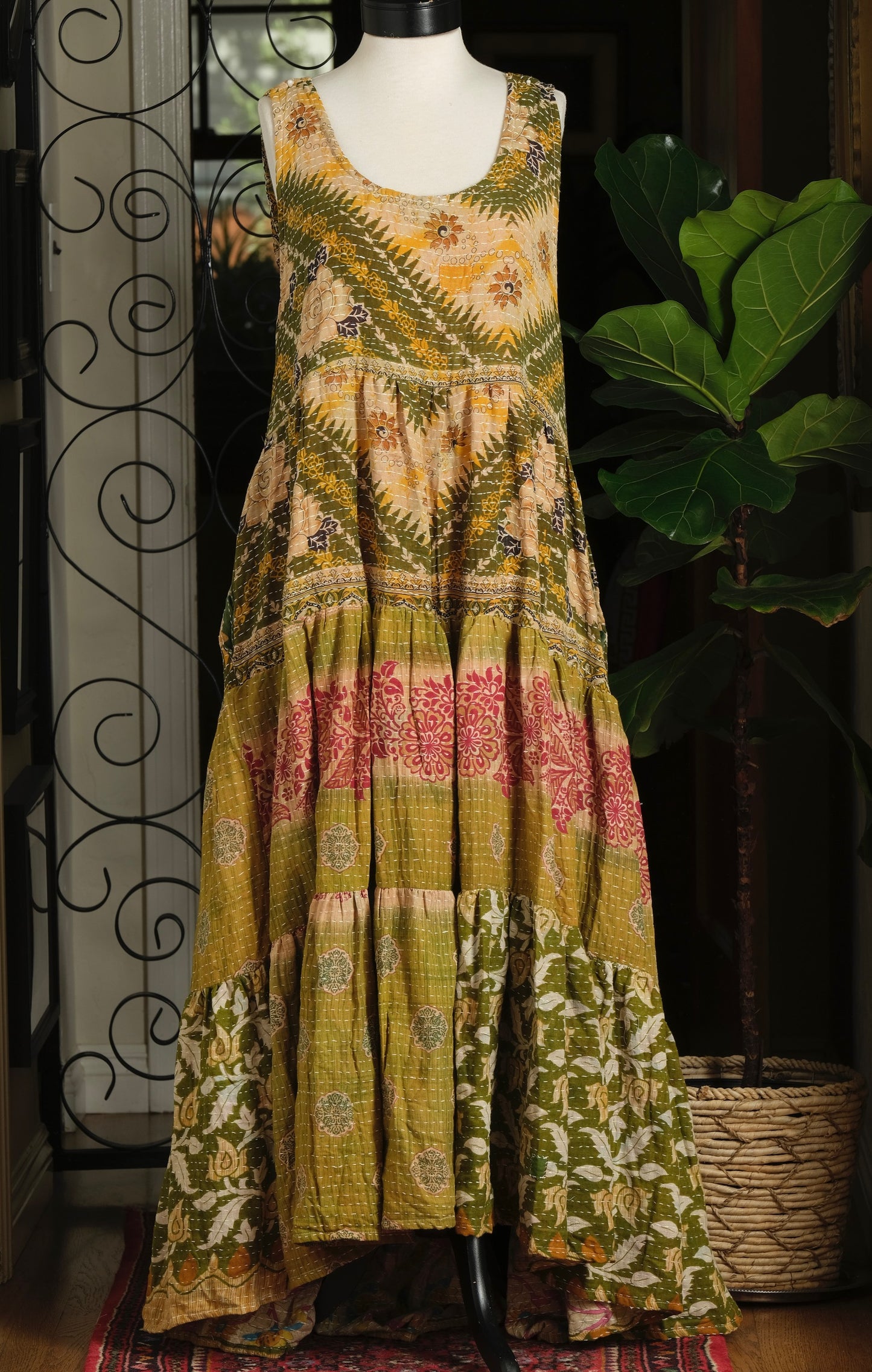 Kantha Celestial Maxi in Golden Rose