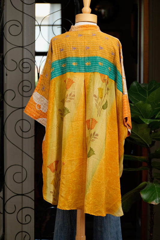 Button Down in Tangerine Leaf