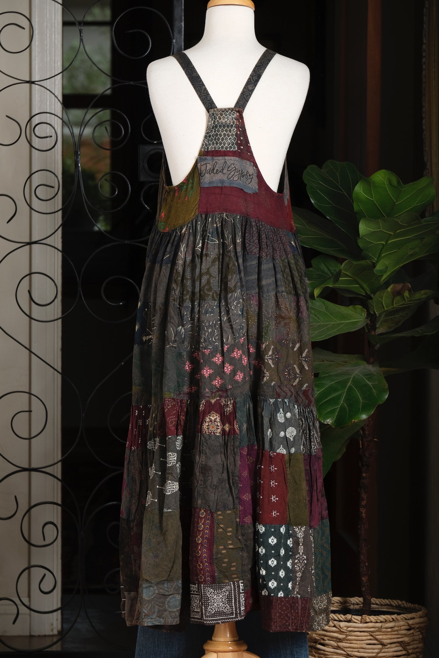 Patchwork Dress in Currant