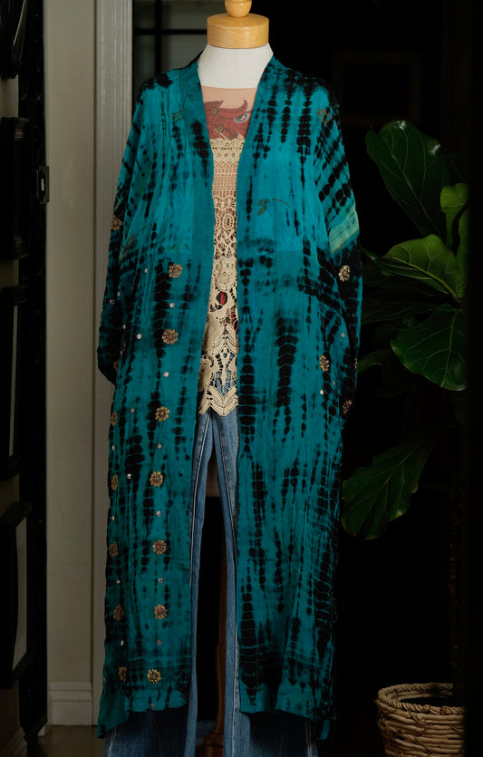 Smoke Duster in Midnight Turquoise