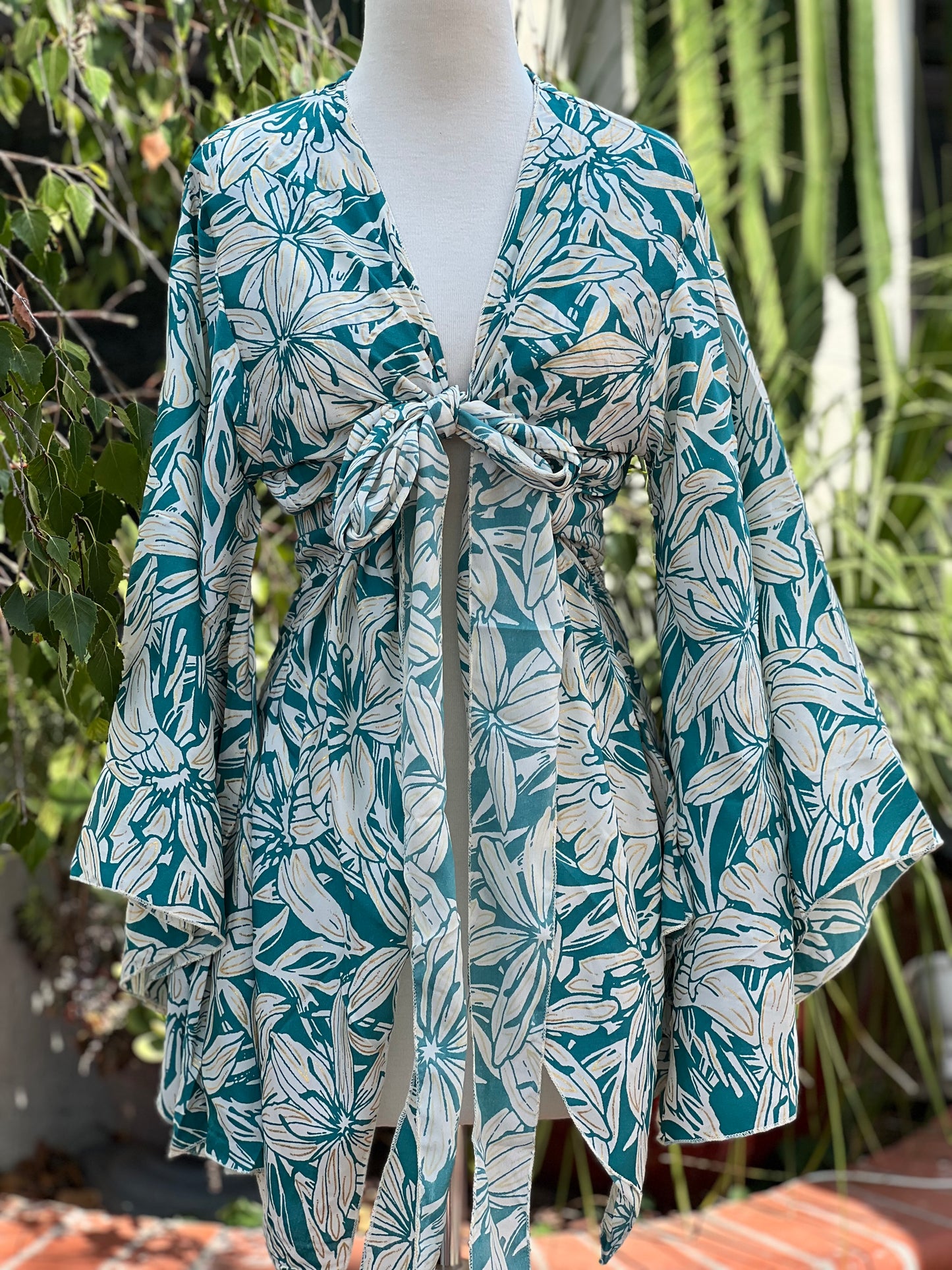 Angel Tie Top in Teal Summer