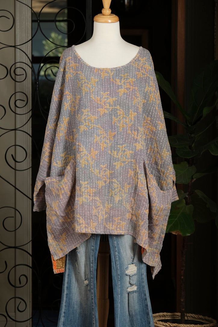 Kantha Dream Pullover in Golden Branch
