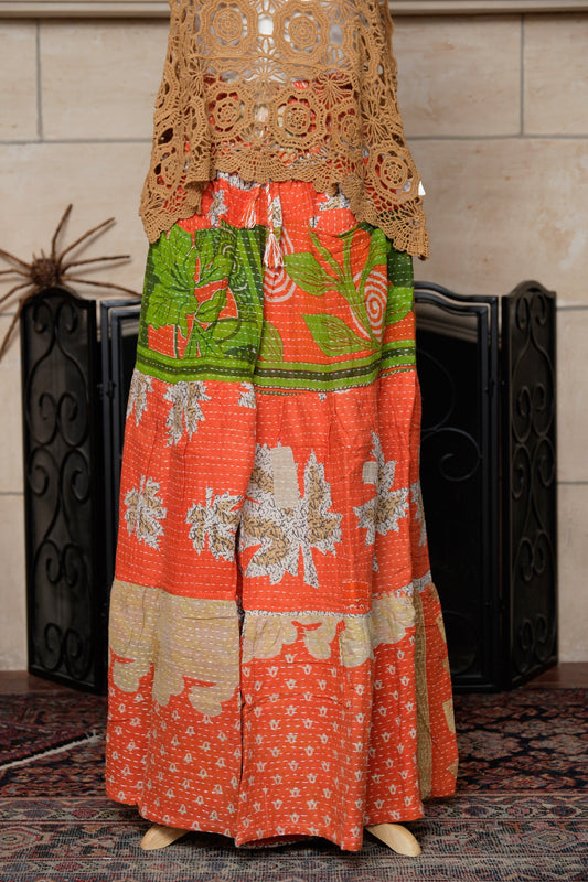 Pocket Pant in Orange Tiger Flower