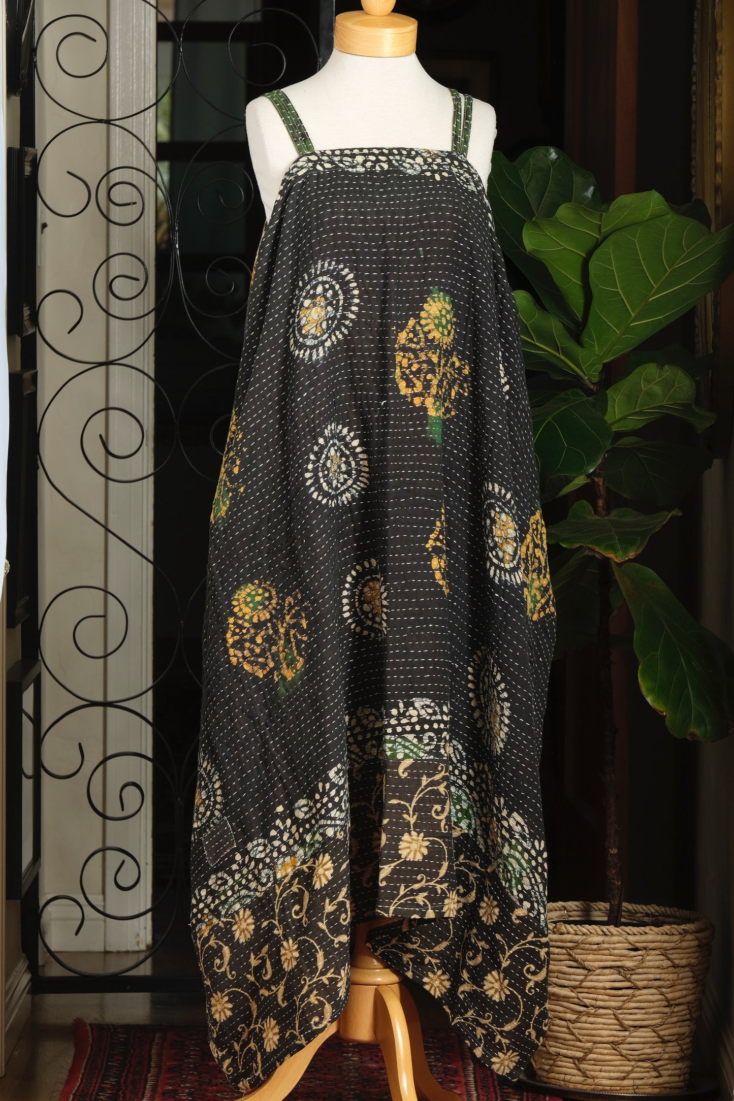 Kantha Maxi Dress in Maple Leaf