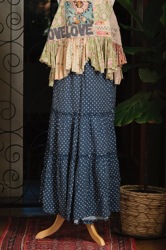 Wide Leg Pant in Vintage Polka Dot