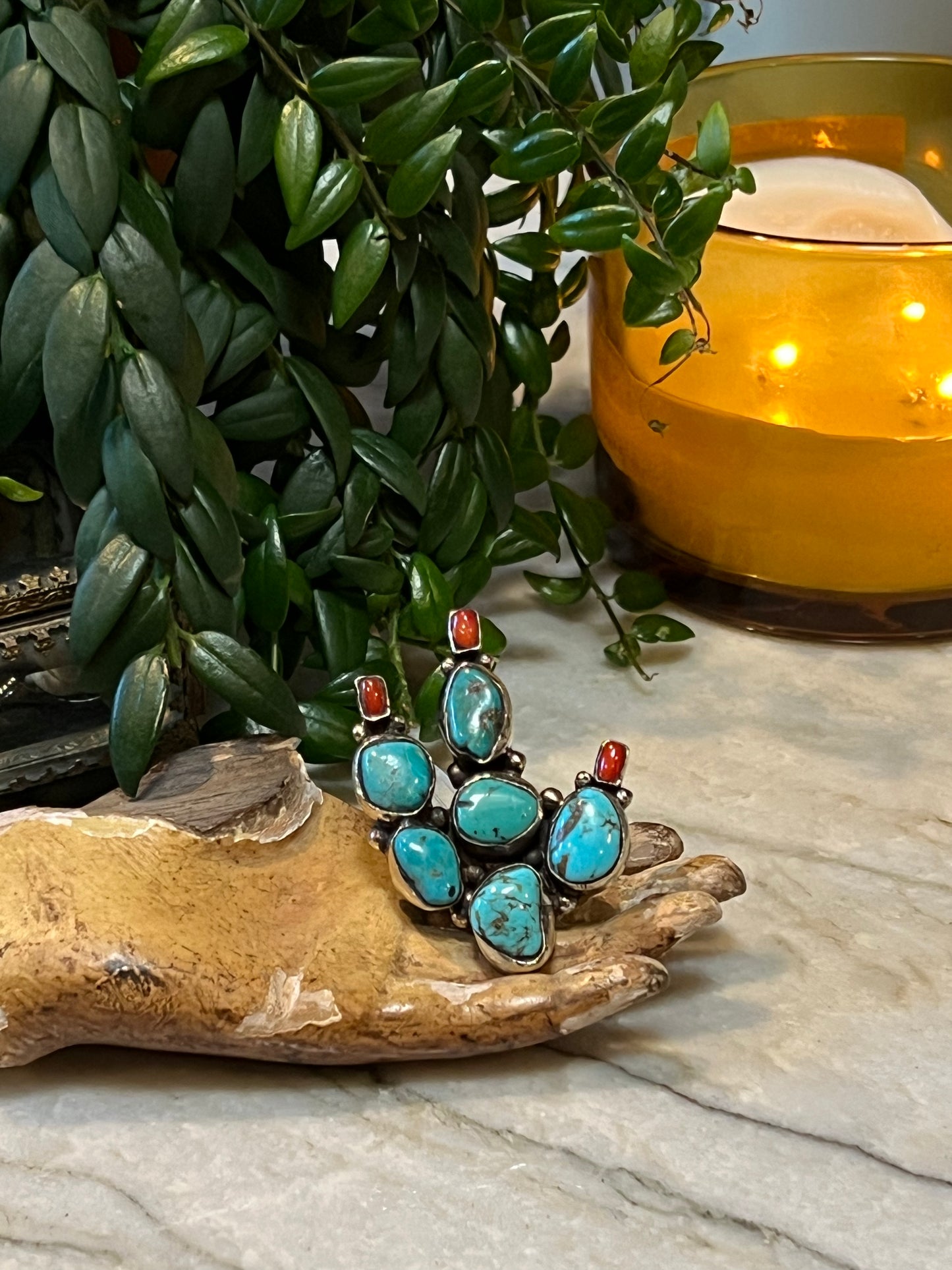 Turquoise Cactus Ring 1569