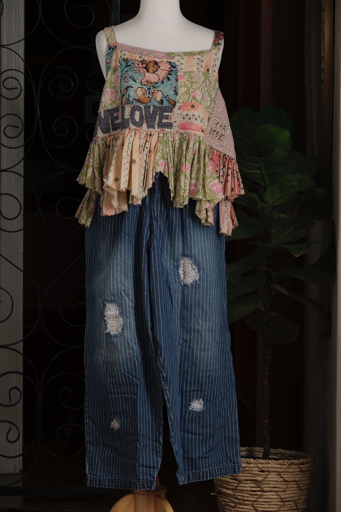 Pinstripe Crop Jeans