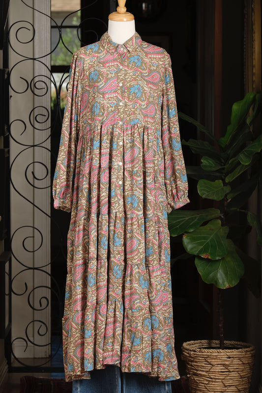 The Tate Dress in Olive Fairytale