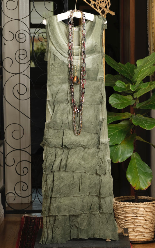 Zelda Dress in Olive Ombré