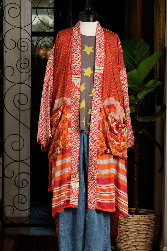 Silky Pocket Duster in Red Magic