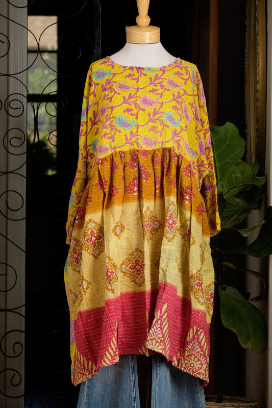 Midi Dress in Golden Garden