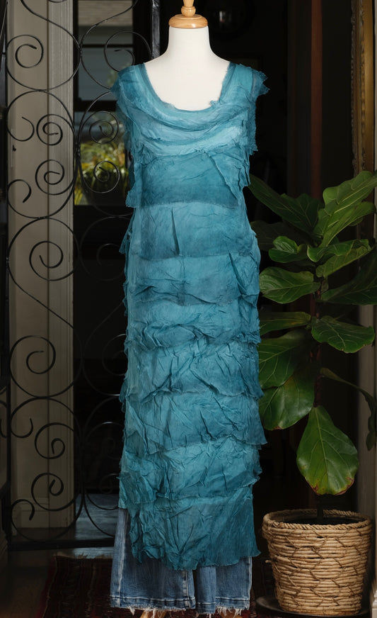 Zelda Dress in Teal Ombré